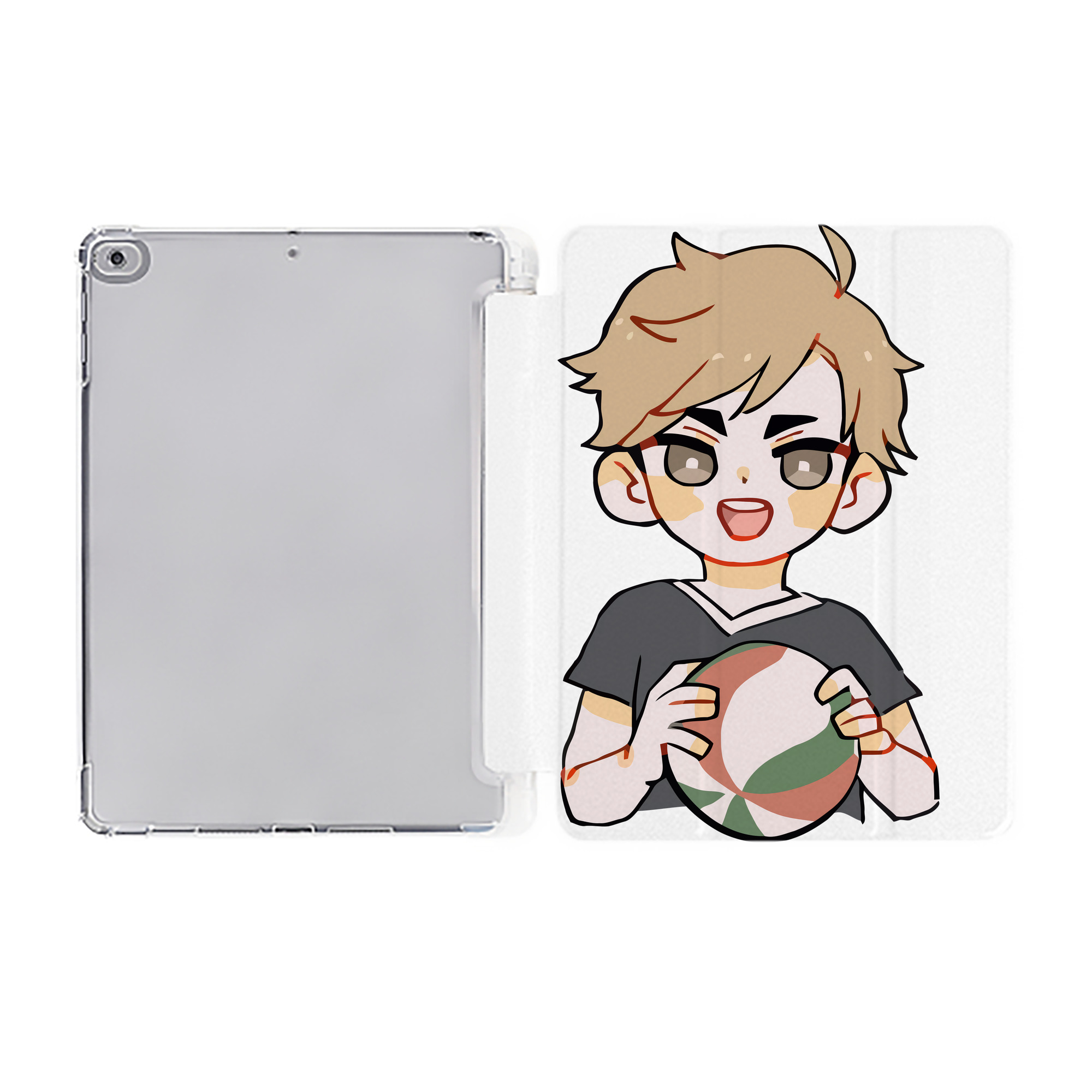 （画像用） ハイキュー!! Haikyu!! IPad ケース ペン収納付き 三つ折りスタンド PUレザー×シリコン 対応機種9.5/10.5/10.9インチ